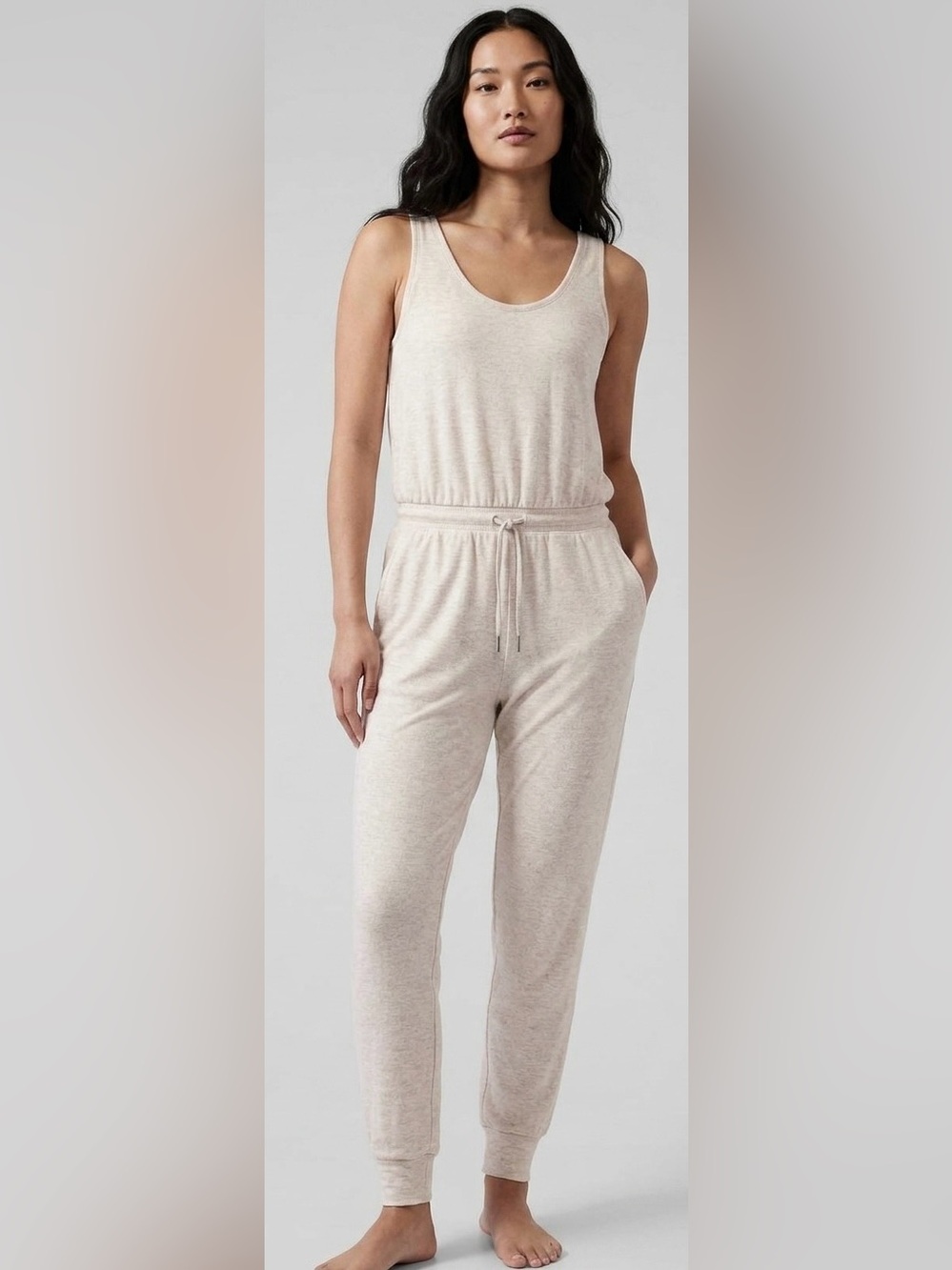 Athleta Balance Jumpsuit in Toasted Brown Heather